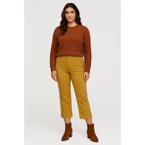 Judy Blue Mustard Yellow Garment-Dyed Cropped Jeans Size 11/30 Cotton Blend